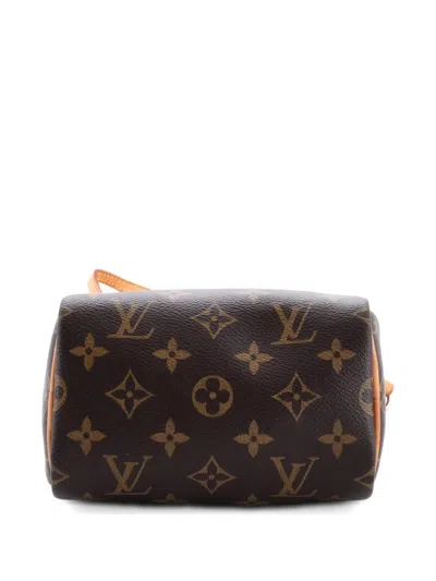 Pre-owned Louis Vuitton Speedy Bandouliere Bag Monogram Canvas Nano Crossbody Bag In Brown