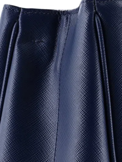 Pre-owned Prada Gardener's Saffiano Leather Medium Tote Bag In Blue