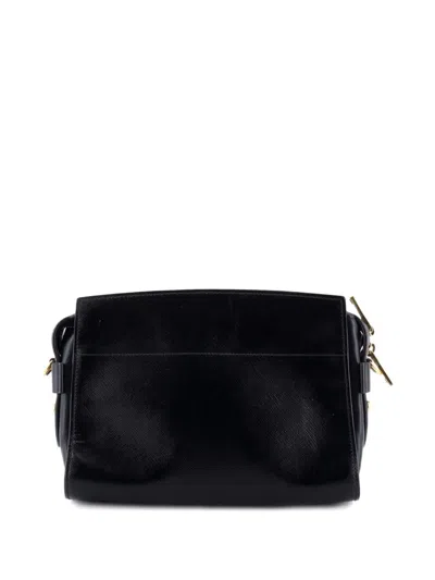 Pre-owned Prada Esplanade Crossbody Bag Vernice Saffiano With City Calf Small Shoulder Bag In Black