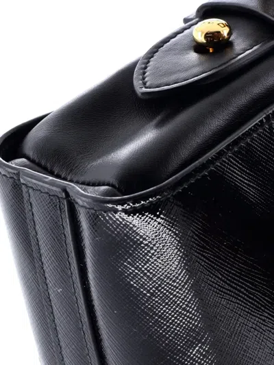 Pre-owned Prada Esplanade Crossbody Bag Vernice Saffiano With City Calf Small Shoulder Bag In Black