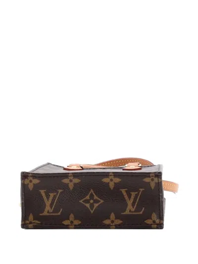 Pre-owned Louis Vuitton Petit Sac Plat Bag Monogram Canvas Crossbody Bag In Brown