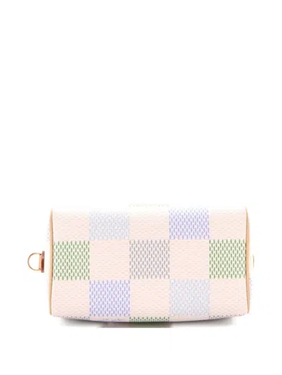 Pre-owned Louis Vuitton Speedy Bandouliere Bag Limited Edition Damierlicious Giant 20 Satchel In Blue