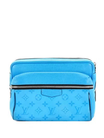 Pre-owned Louis Vuitton Outdoor Messenger Bag Monogram Taigarama Crossbody Bag In Blue
