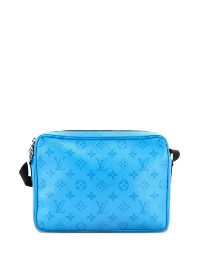 Pre-owned Louis Vuitton Outdoor Messenger Bag Monogram Taigarama Crossbody Bag In Blue