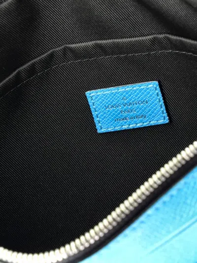 Pre-owned Louis Vuitton Outdoor Messenger Bag Monogram Taigarama Crossbody Bag In Blue