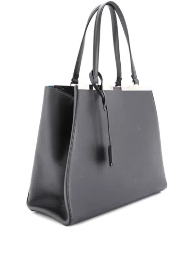 Pre-owned Fendi 3jours Bag Leather Large Tote Bag In Gray