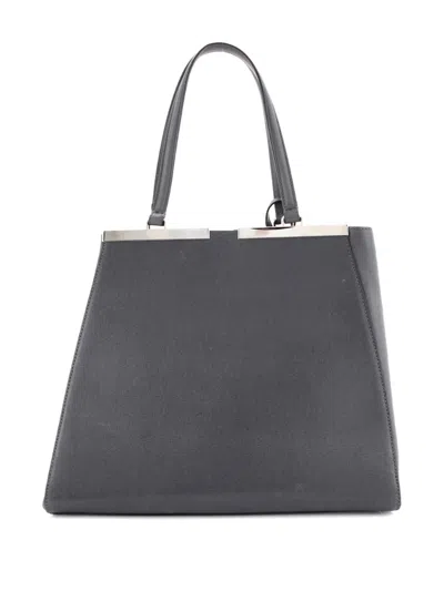 Pre-owned Fendi 3jours Bag Leather Large Tote Bag In Gray