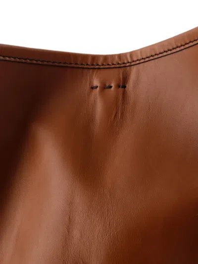 Pre-owned Fendi Sunshine Shopper Leather Large Tote Bag In Brown