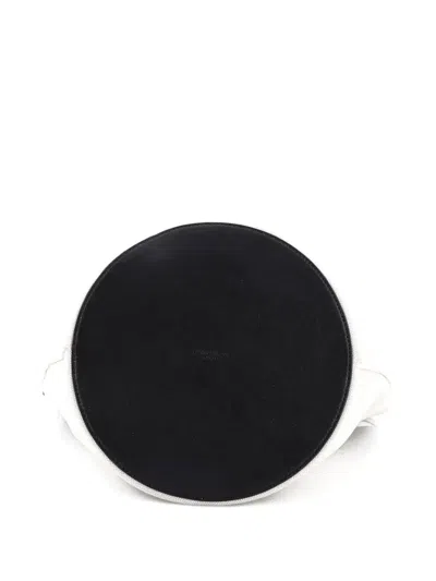 Pre-owned Saint Laurent Rive Gauche Canvas Bucket Bag In Black