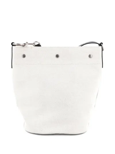 Pre-owned Saint Laurent Rive Gauche Canvas Bucket Bag In Black