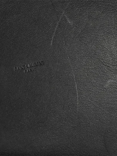 Pre-owned Saint Laurent Rive Gauche Canvas Bucket Bag In Black