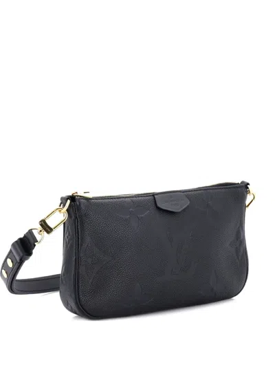 Pre-owned Louis Vuitton Multi Pochette Accessoires Monogram Empreinte Giant Crossbody Bag In Black