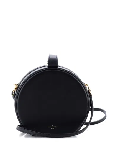 Pre-owned Louis Vuitton Petite Boite Chapeau Bag Calfskin Shoulder Bag In Black