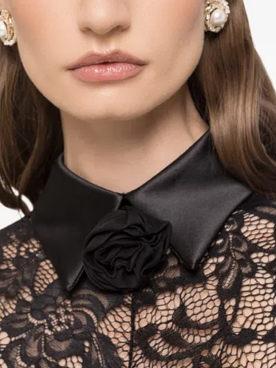 Nissa Lace Pleated Maxi Dress In Black