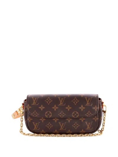 Pre-owned Louis Vuitton Ivy Wallet On Chain Monogram Canvas Shoulder Bag In Brown
