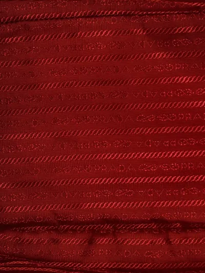 Pre-owned Prada Double Zip Lux Saffiano Leather Medium Tote Bag In Red