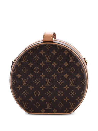 Pre-owned Louis Vuitton Petite Boite Chapeau Bag Monogram Canvas Crossbody Bag In Brown