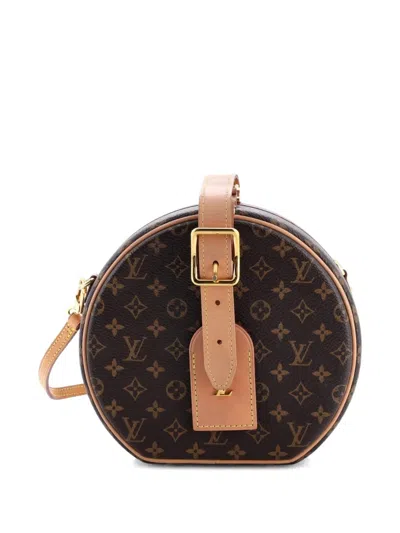 Pre-owned Louis Vuitton Petite Boite Chapeau Bag Monogram Canvas Crossbody Bag In Brown