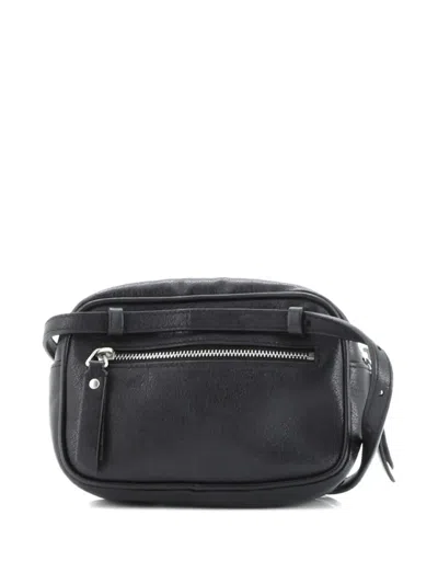 Pre-owned Saint Laurent Lou Camera Bag Leather Mini Crossbody Bag In Black