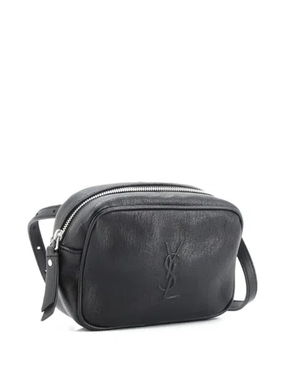 Pre-owned Saint Laurent Lou Camera Bag Leather Mini Crossbody Bag In Black