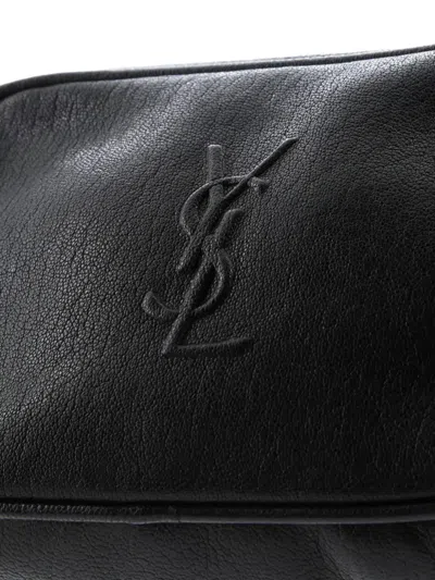 Pre-owned Saint Laurent Lou Camera Bag Leather Mini Crossbody Bag In Black