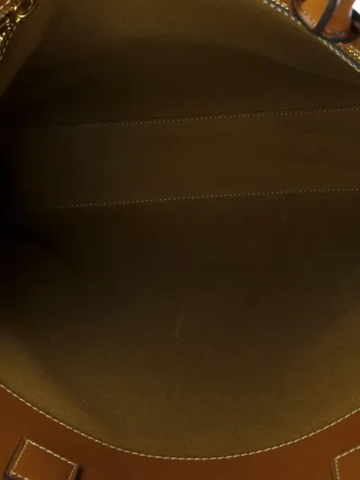 Pre-owned Celine Vertical Cabas Triomphe Coated Canvas Large Tote Bag In Brown