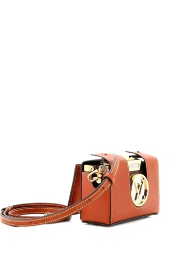 Pre-owned Louis Vuitton Pic Trunk Minaudiere Monogram Canvas With Leather Crossbody Bag In Brown