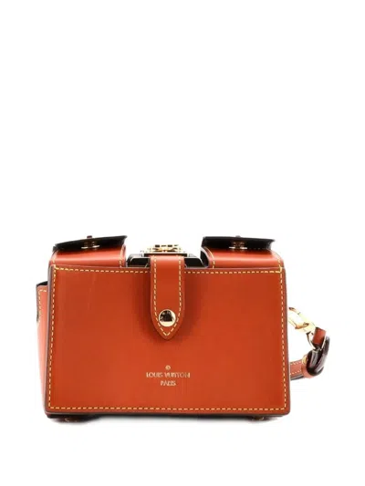 Pre-owned Louis Vuitton Pic Trunk Minaudiere Monogram Canvas With Leather Crossbody Bag In Brown