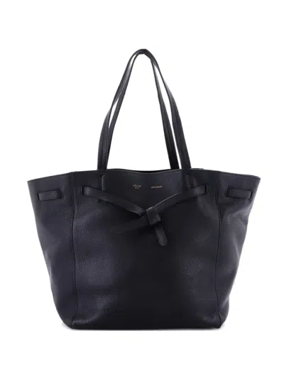 Pre-owned Celine Phantom Tie Cabas Leather Medium Tote Bag In Black