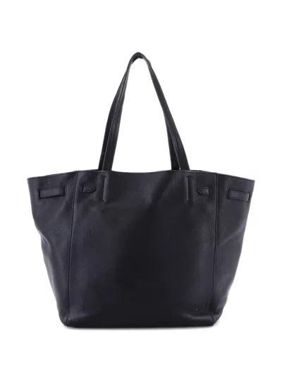 Pre-owned Celine Phantom Tie Cabas Leather Medium Tote Bag In Black