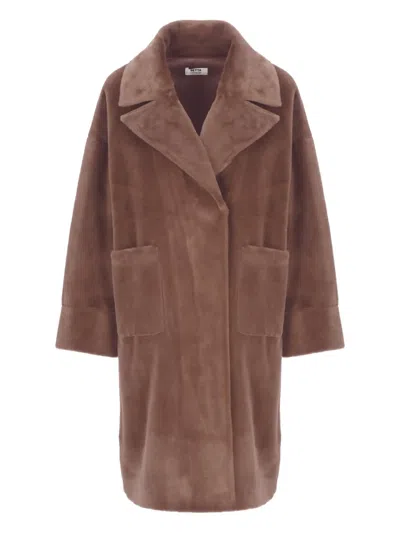 Betta Corradi Double-breasted Faux-fur Coat In Multi