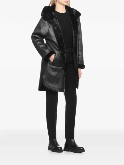 Betta Corradi Hooded Faux-fur Coat In Black