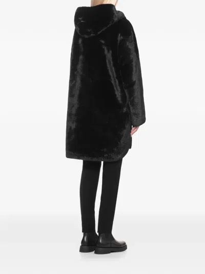 Betta Corradi Hooded Faux-fur Coat In Black