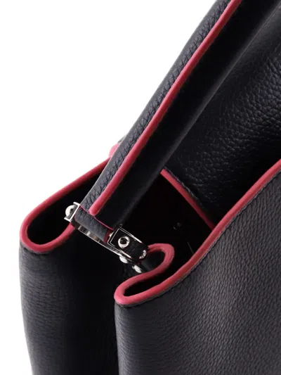 Pre-owned Louis Vuitton Capucines Bag Leather Mm Satchel In Black