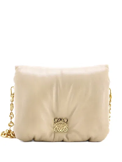 Pre-owned Loewe Goya Puffer Bag Leather Medium Shoulder Bag In Green