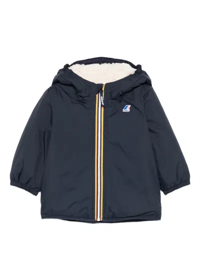 K-way Hooded Striped Jacket In Blue