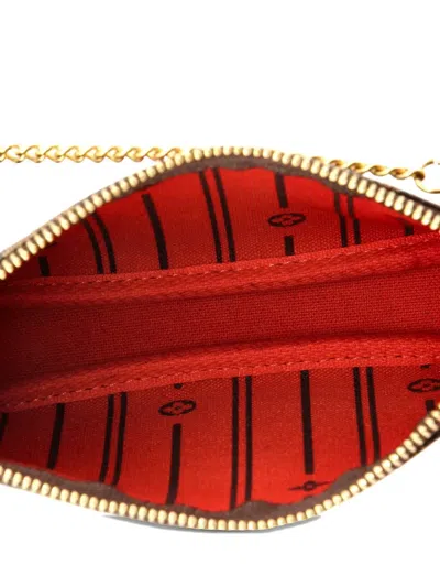 Pre-owned Louis Vuitton Pochette Accessoires Limited Edition Damier Mini Clutch Bag In Brown