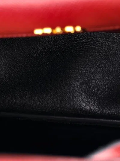 Pre-owned Prada Cuir Double Saffiano Leather Medium Tote Bag In Red