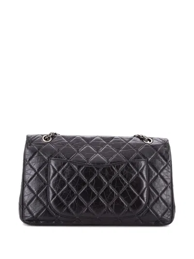 Pre-owned Chanel Reissue 2.55 Flap Bag Quilted Aged Calfskin 227 Shoulder Bag In Black