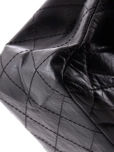 Pre-owned Chanel Reissue 2.55 Flap Bag Quilted Aged Calfskin 227 Shoulder Bag In Black