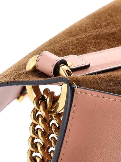 Pre-owned Fendi Kan U Shoulder Bag Leather Small Crossbody Bag In Pink