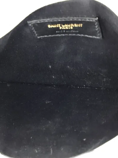 Pre-owned Saint Laurent Uptown Pouch Leather Clutch Bag In Neutral