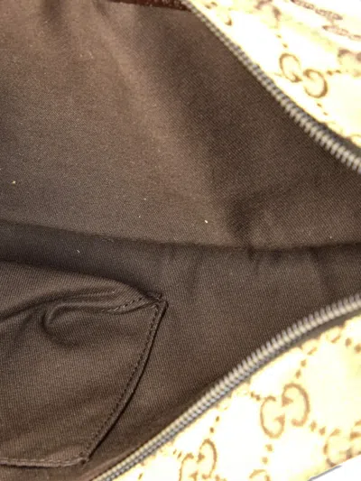 Pre-owned Gucci Web Strap Messenger Bag Gg Canvas Small Crossbody Bag In Brown