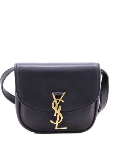 Pre-owned Saint Laurent Kaia Shoulder Bag Leather Mini Crossbody Bag In Black