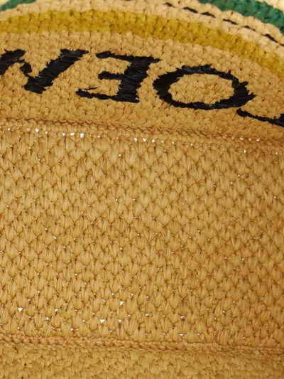 Pre-owned Loewe Paula's Ibiza Logo Convertible Raffia Small Tote Bag In Black