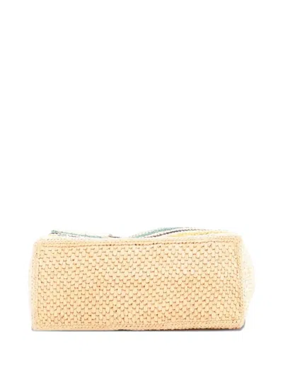 Pre-owned Loewe Paula's Ibiza Logo Convertible Raffia Small Tote Bag In Black