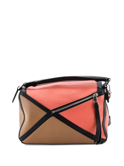 Pre-owned Loewe Puzzle Bag Leather Small Satchel In Multi