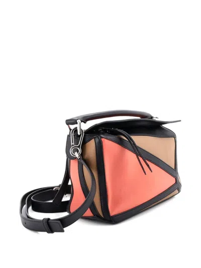 Pre-owned Loewe Puzzle Bag Leather Small Satchel In Multi