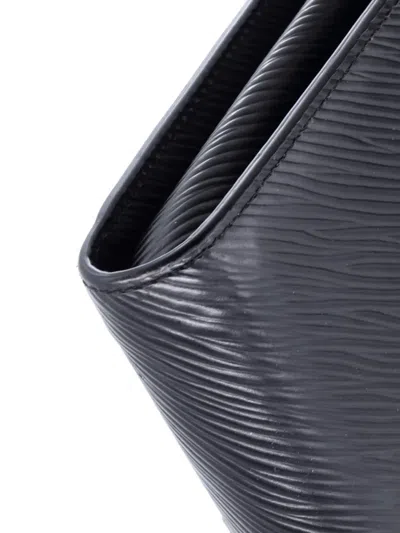 Pre-owned Louis Vuitton Twist Chain Wallet Epi Leather Crossbody Bag In Black