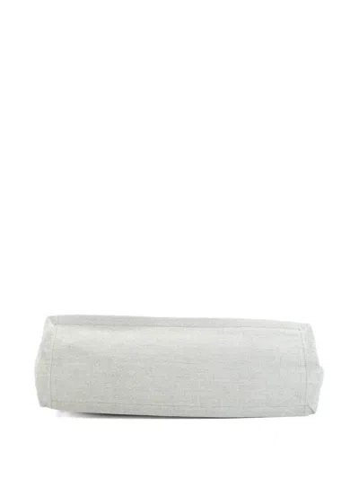 Pre-owned Saint Laurent Rive Gauche Shopper Canvas Large Tote Bag In Neutral